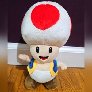 Nintendo Toad Plush Toy - Red, White, Blue, Yellow, Brown